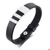 Stainless Steel Leather Rope Charm Bracelet for Men