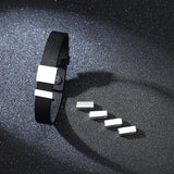 Stainless Steel Leather Rope Charm Bracelet for Men