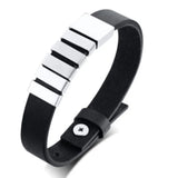 Stainless Steel Leather Rope Charm Bracelet for Men