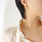 Stainless Steel Geometric Splice Stud Earrings