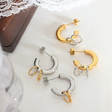 Stainless Steel Geometric Splice Stud Earrings