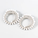 Diamond & Pearl Round Earrings for Women