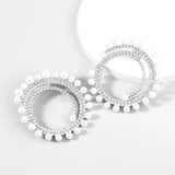 Diamond & Pearl Round Earrings for Women