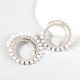 Diamond & Pearl Round Earrings for Women