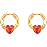 Sweet Retro S925 Silver Earrings Gold-plated Peach Heart