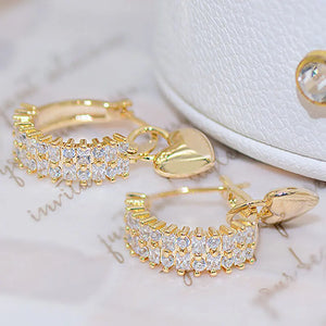 Zircon Earrings Fine Temperament Romantic Shine Pendant
