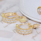Zircon Earrings Fine Temperament Romantic Shine Pendant