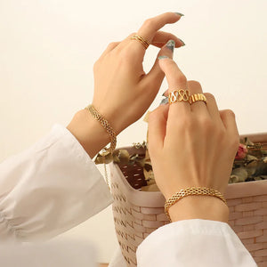 18K Plated Geometric Bracelet for Women