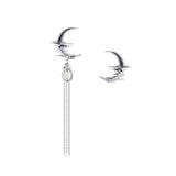 Opal Tassel Dangle Earrings Water Ripple Moon Asymmetrical Drop Boucle Oreille