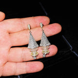 Christmas Tree Dangle Earrings Zircon Setting Xmas Gift