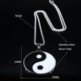 Yin Yang Gossip Taiji Stainless Steel Necklaces for Women/Men