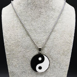 Yin Yang Gossip Taiji Stainless Steel Necklaces for Women/Men