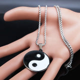 Yin Yang Gossip Taiji Stainless Steel Necklaces for Women/Men