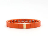 Enamel Charm Lady Rainbow Bracelet + Colorful Beaded Gradient Bracelet