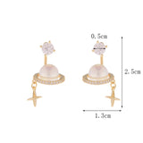 Zircon Inlaid Pearl Earrings for Women