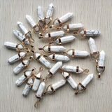 Turquoise Alloy Pillar Pendants for Jewelry Making 24pcs/lot