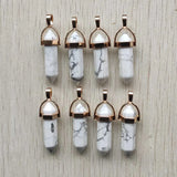 Turquoise Alloy Pillar Pendants for Jewelry Making 24pcs/lot