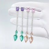 Stylish Morganite Crystal Earrings Women Semijoyas Brincos Female