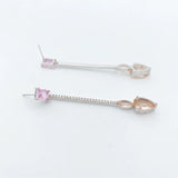 Stylish Morganite Crystal Earrings Women Semijoyas Brincos Female