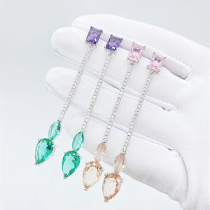 Stylish Morganite Crystal Earrings Women Semijoyas Brincos Female