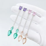 Stylish Morganite Crystal Earrings Women Semijoyas Brincos Female