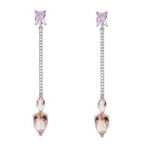 Stylish Morganite Crystal Earrings Women Semijoyas Brincos Female