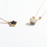 Stainless Steel Flower Clover Pendant Necklace Acrylic Jewelry