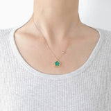 Stainless Steel Flower Clover Pendant Necklace Acrylic Jewelry