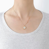 Stainless Steel Flower Clover Pendant Necklace Acrylic Jewelry