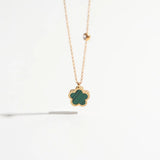 Stainless Steel Flower Clover Pendant Necklace Acrylic Jewelry