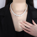 French Retro Big Pearl Clavicle Chain Necklace for Women