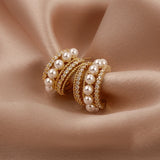 French Retro Premium Pearl C-shaped Earrings Charm Women Earring