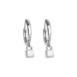 925 Sterling Silver Square Earrings Hoop