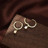 925 Sterling Silver Square Earrings Hoop
