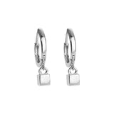 925 Sterling Silver Square Earrings Hoop