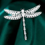 Crystal Zircon Dragonfly Brooch for Men and Women