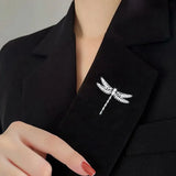 Crystal Zircon Dragonfly Brooch for Men and Women
