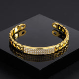 Chain Bangle Adjustable Bracelet Cubic Zircon Women Jewelry