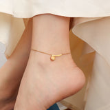 Smiley Face Tassel Anklet Foot Chain Smiling Titanium Steel