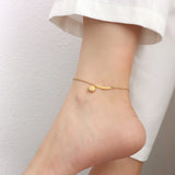 Smiley Face Tassel Anklet Foot Chain Smiling Titanium Steel