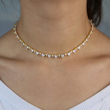 Silver CZ Heart Link Chain Necklace For Women