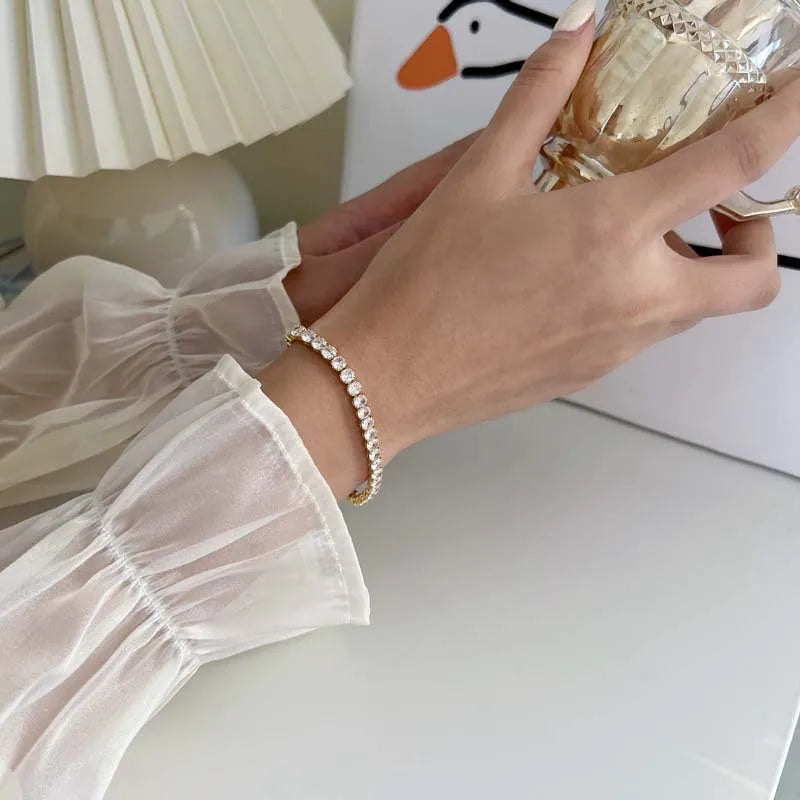 Sparkling Rhinestone Square Bangle Bracelet