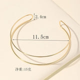 Golden Rigid Choker Necklaces Women Metal Line Torques Punk Chocker Collar