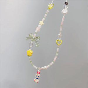 Vintage Heart Bow Pendant Necklace for Egirl