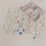 Vintage Heart Bow Pendant Necklace for Egirl