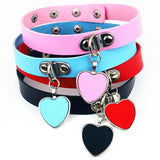 Gothic Heart Pendant Necklace Leather Collar Punk Rock Harajuku Charm Jewelry