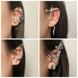 Gothic Elf Wings Ear Clip Dark Wind Punk Devil Earrings