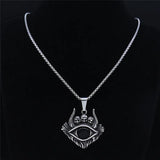 Gothic Satan Shofar Eyes Stainless Steel Chain Necklaces
