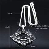 Gothic Satan Shofar Eyes Stainless Steel Chain Necklaces
