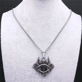 Gothic Satan Shofar Eyes Stainless Steel Chain Necklaces